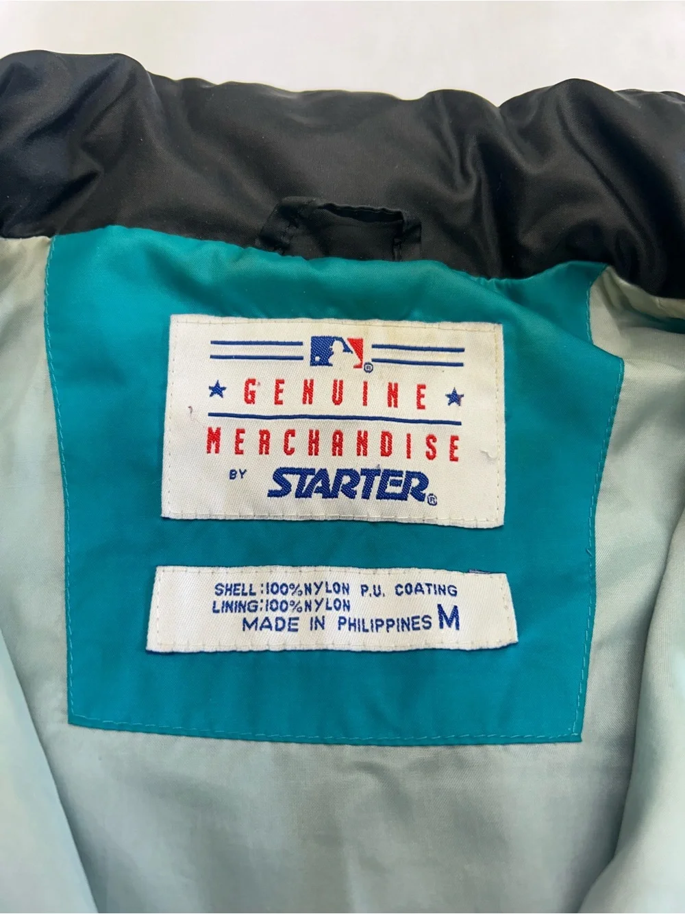 Vintage 90s Florida Marlins Starter Track Jacket Teal Zip Up Windbreaker M